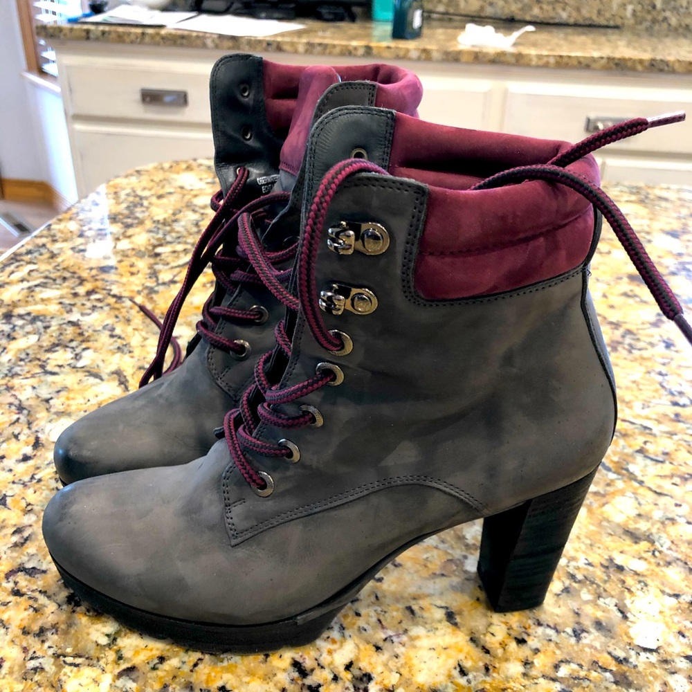 Paul Green suede lace up heel boot